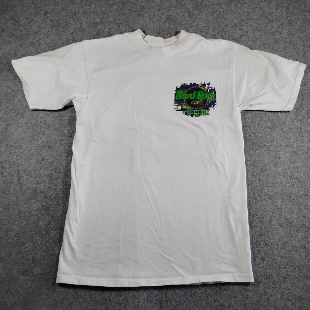 Vintage 90s Hard‎ Rock Cafe Orlando Kingdom of Rock White Heavy Tee Mens Medium